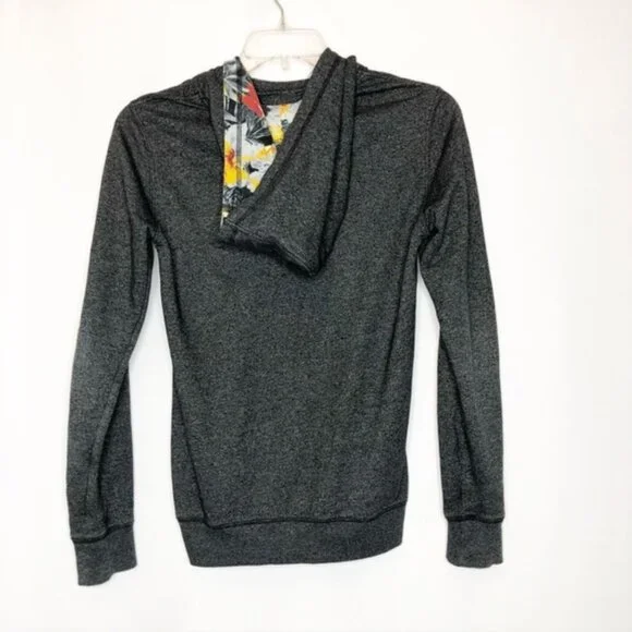 On the Byas Hawaiian Print Lightweight Gray Hoodie, Men's Small - Picture 7 of 8